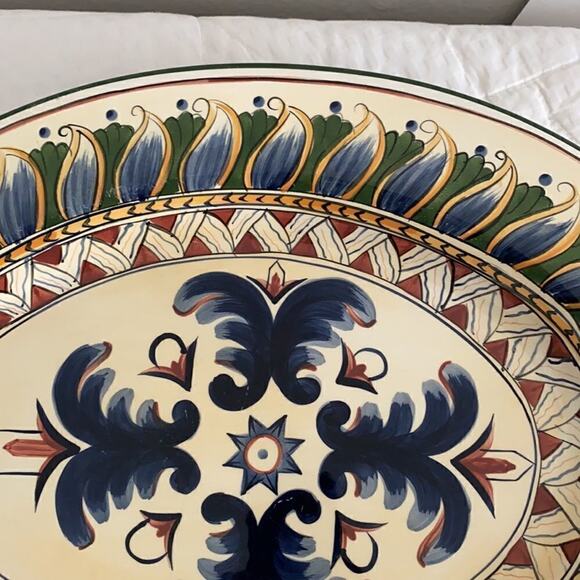 Deruta Hand Painted XL Oval Serving Platter Italy - Picture 8 of 12